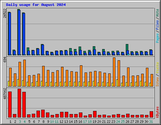 Daily usage for August 2024