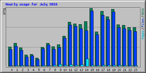 Hourly usage for July 2016