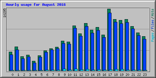 Hourly usage for August 2016