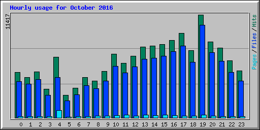 Hourly usage for October 2016