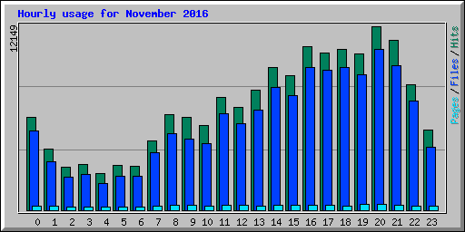 Hourly usage for November 2016