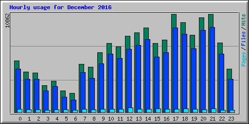 Hourly usage for December 2016