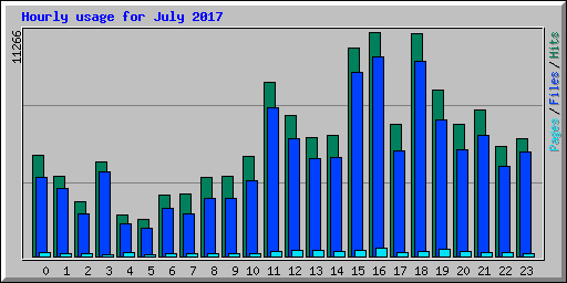 Hourly usage for July 2017