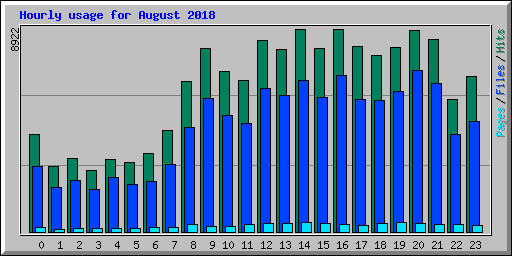 Hourly usage for August 2018