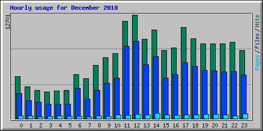 Hourly usage for December 2018