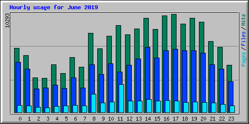 Hourly usage for June 2019