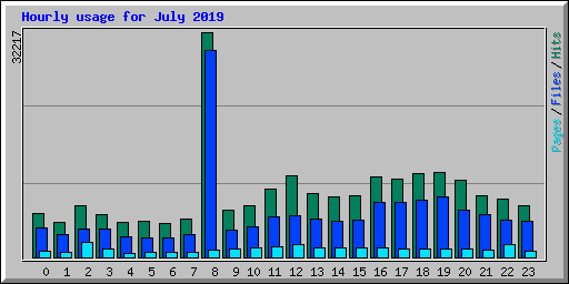 Hourly usage for July 2019