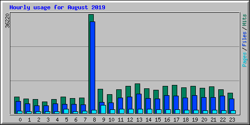Hourly usage for August 2019