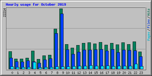 Hourly usage for October 2019