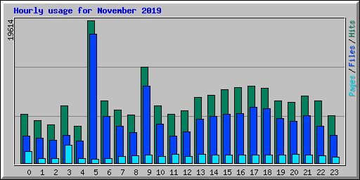 Hourly usage for November 2019