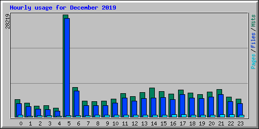 Hourly usage for December 2019