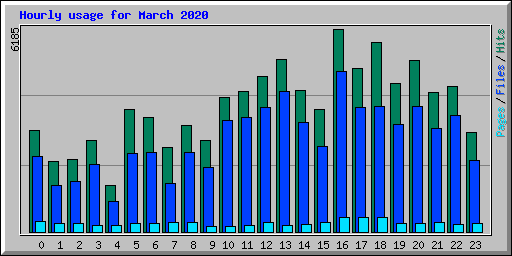 Hourly usage for March 2020