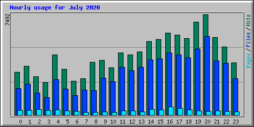 Hourly usage for July 2020