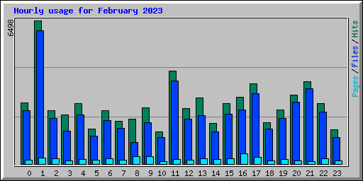 Hourly usage for February 2023