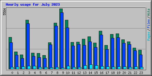 Hourly usage for July 2023