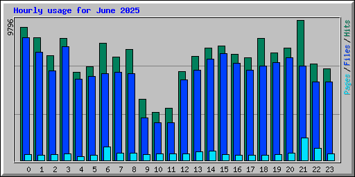 Hourly usage for June 2025