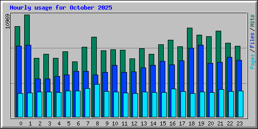 Hourly usage for October 2025